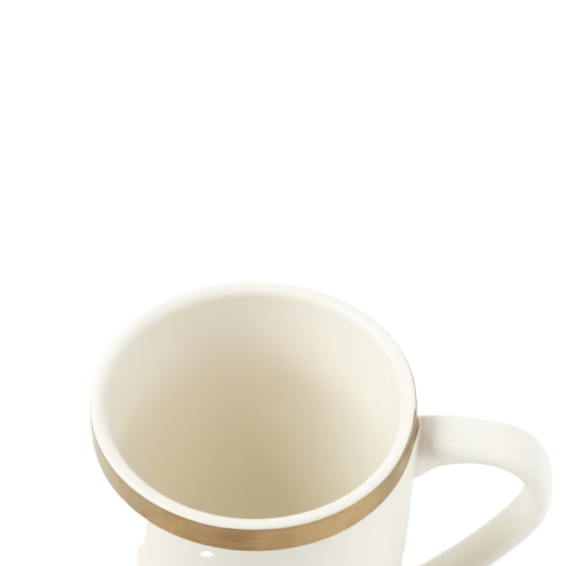 Northern Souvenirs & Gifts White Stoneware Mug with Gold Rim