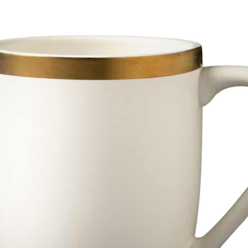 Northern Souvenirs & Gifts White Stoneware Mug with Gold Rim